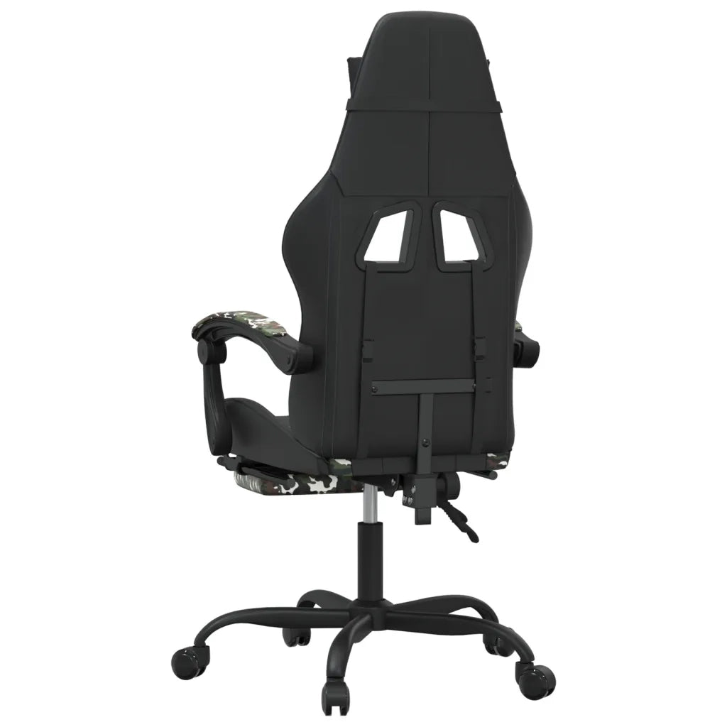 Sedia da Gaming Girevole Poggiapiedi Nero e Mimetico Similpelle cod mxl 65360