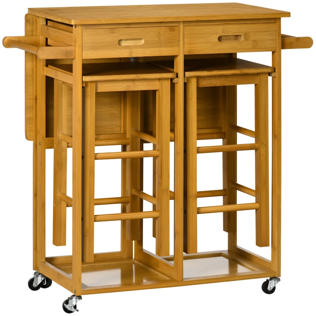 Tavolo da bar pieghevole con sgabelli ¨C zephmum ¨C marrone 82,5x75,5x83,5 cm