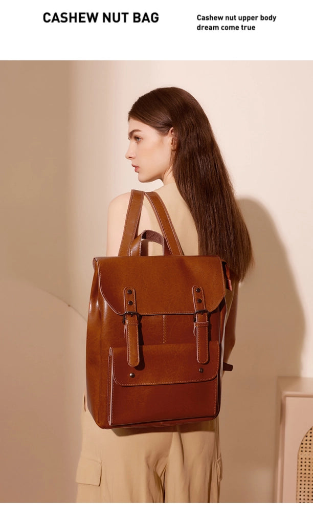 Zaino in vera pelle marrone