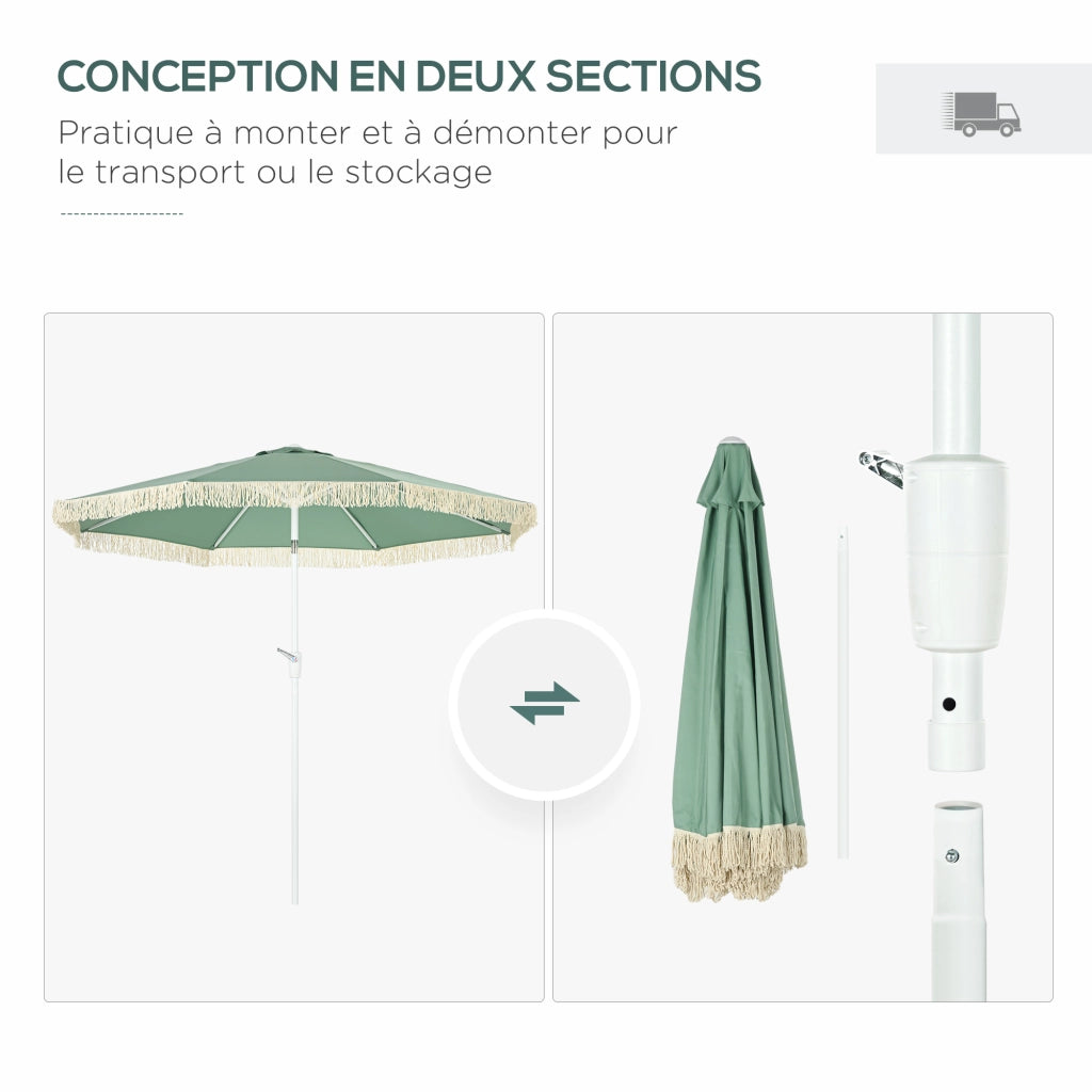 Ombrellone da giardino inclinabile ¨C zephmum ¨C verde ? 265x245 cm