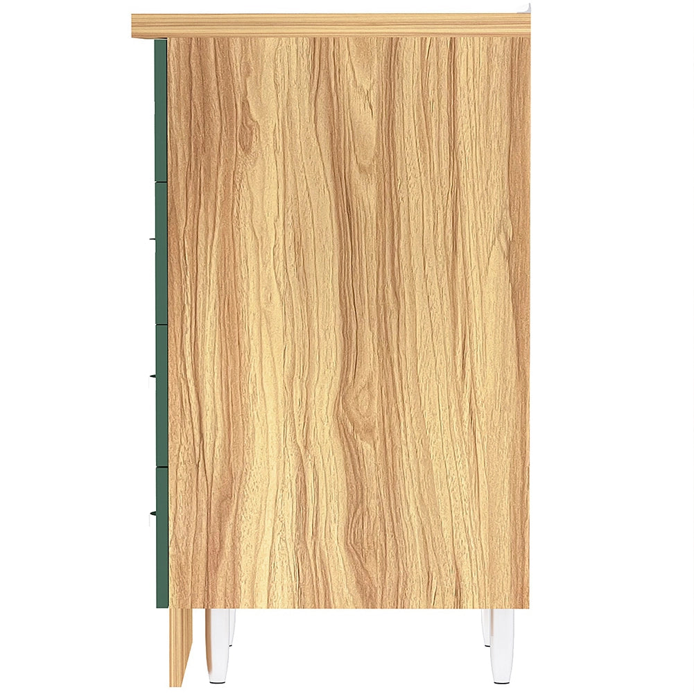 Cassettiera per Cucina Mobile Mobiletto 4 Cassetti in Legno Colore Verde