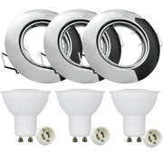 3 faretti incasso tondi cromati GU10 LED Polux OLIN