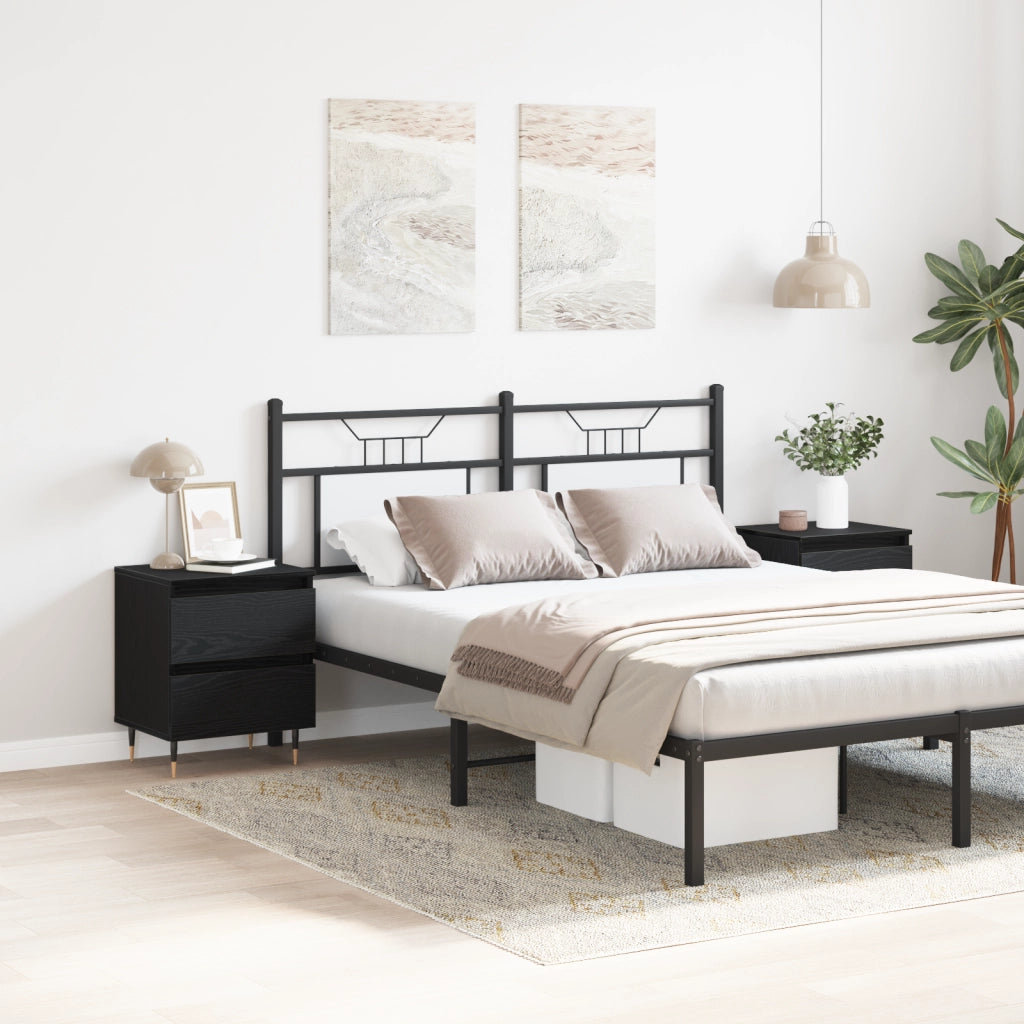 Comodini 2 pz Noce Nero 40x35x50 cm Legno Ingegnerizzato