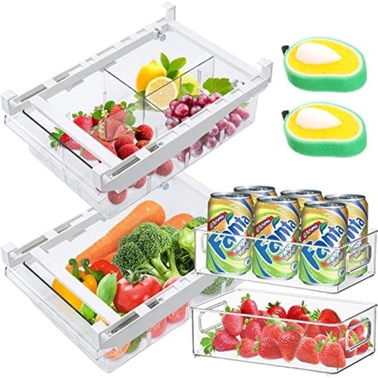 Organizzatore di Cassetta per Caricabatterie Refrigerate - 4 pezzi - Scatola di Ripostaggio con Maniglia