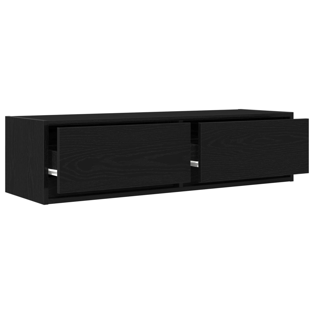 Mobile TV  Nero Rovere 100x31x25,5 cm Legno ingegnerizzato