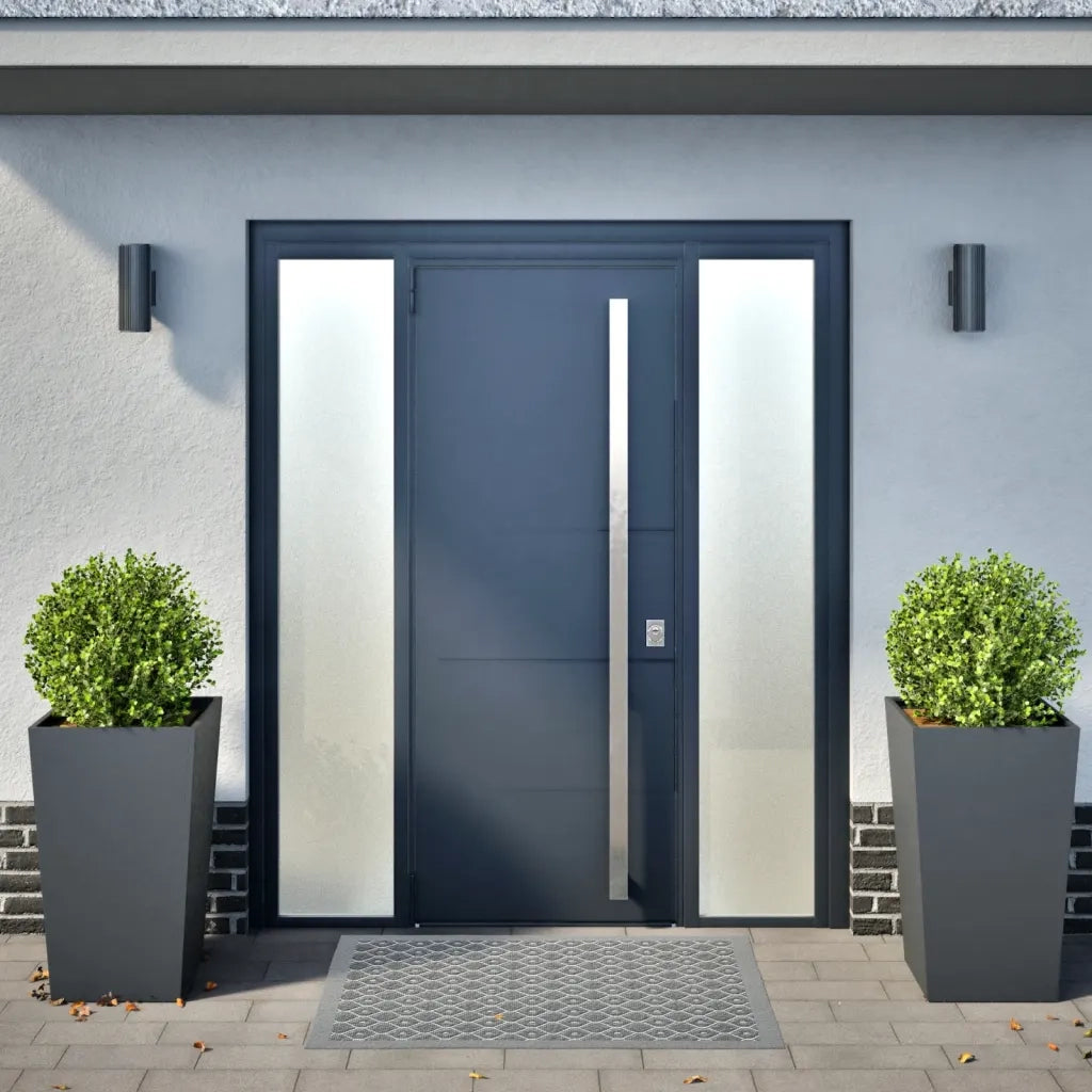 2 pz Fioriere | Cassetta per fiori | Vaso da Giardino Antracite 45x45x75 cm in Acciaio