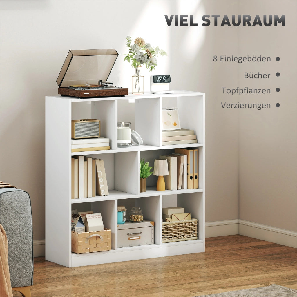 Libreria Scaffale Ripiani ¨C Zephmum ¨C Bianco 97.5x30x100 cm