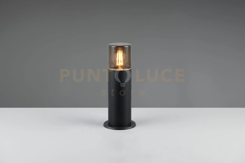 HOOSIC PALO DA ESTERNO ANTRACITE CON DIFFUSORI FUME' IP44 H. 30CM 1 LUCE ATTACCO E27
