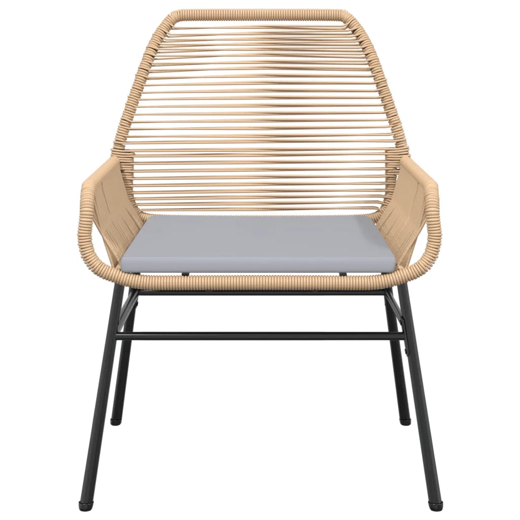 Sedie da Giardino 2pz con Cuscini Marrone in Polyrattan 369096