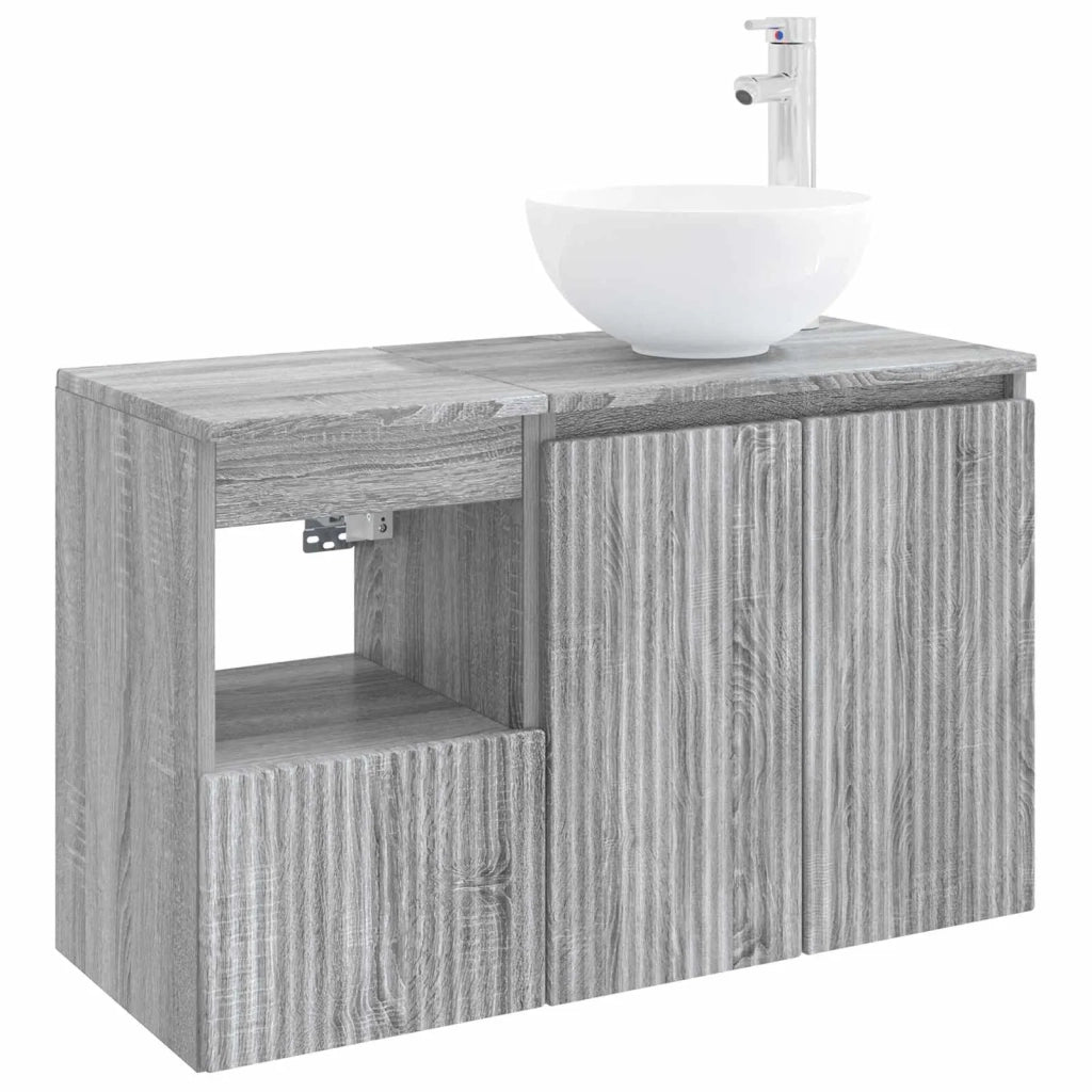 Set di mobili per il bagno 2 pz Sonoma grigio 3404030