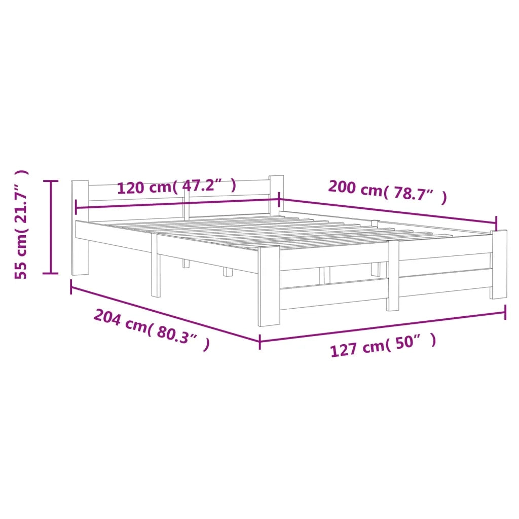 Giroletto senza Materasso-Struttura Letto Bianca Legno Pino 120x200cm 162101
