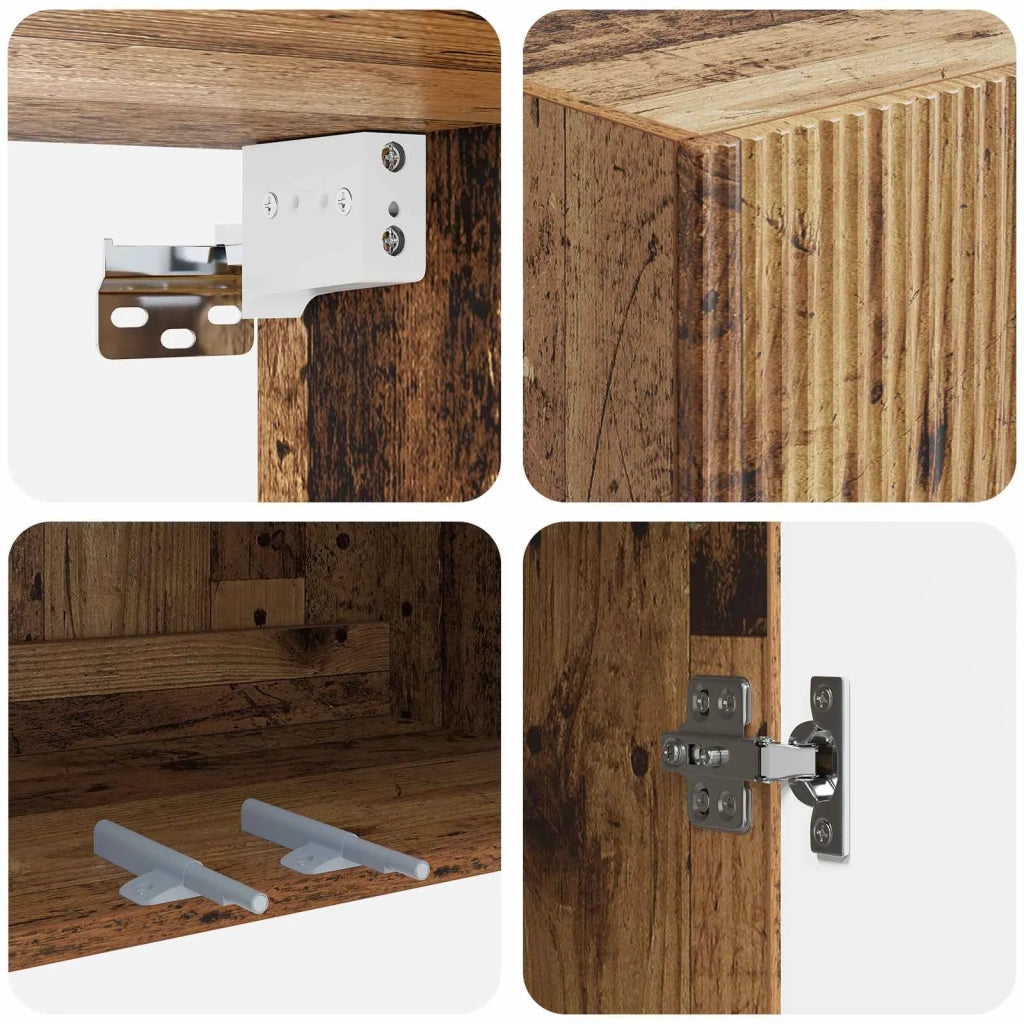 Mobiletto a muro Legno antico 66 x 34,5 x 90 cm 898403