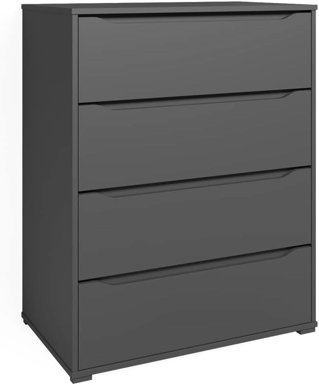 Credenza Ruben, Antracite, 48 x 101.6 cm con 4 cassetti, per riporre abiti e oggetti di uso quotidiano