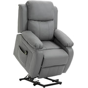 Easycomfort Poltrona Relax Elettrica e Alzapersona Reclinabile fino 160° con Telecomando, in Similpelle - Grigio