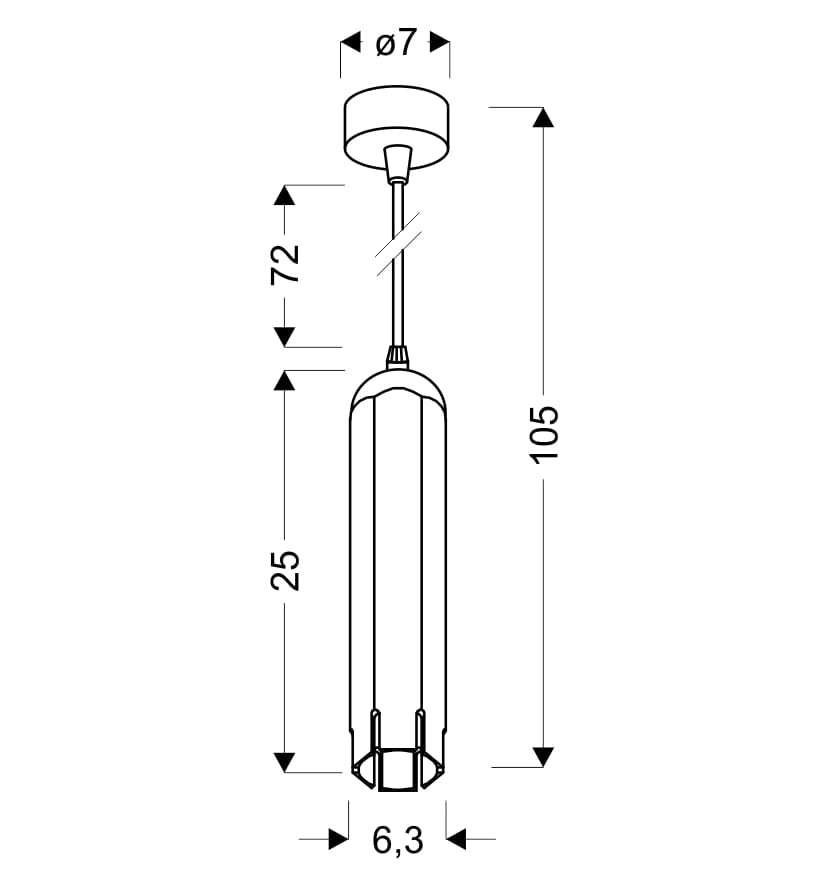 Lampada a sospensione Tuba Candellux bianca GU10 metallo