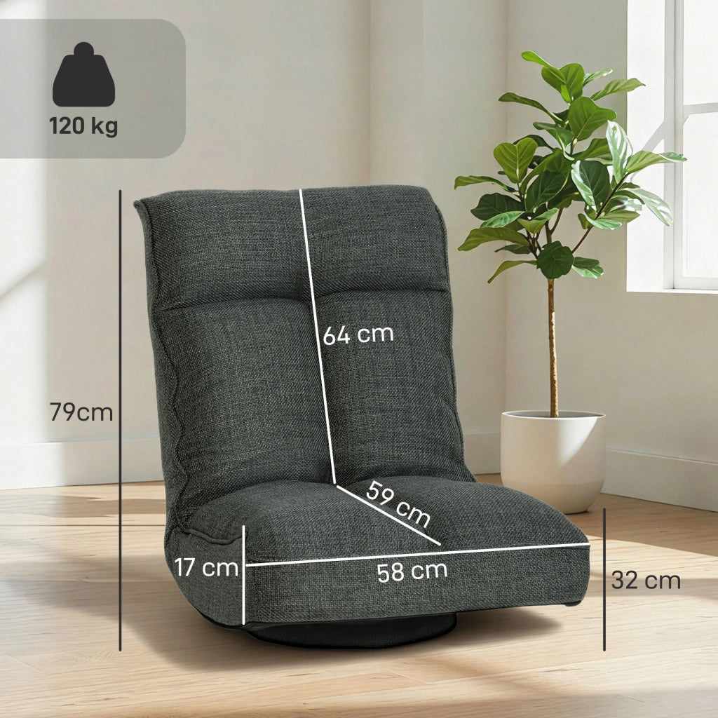 Poltrona reclinabile girevole ¨C zephmum ¨C grigio 58x107x79cm