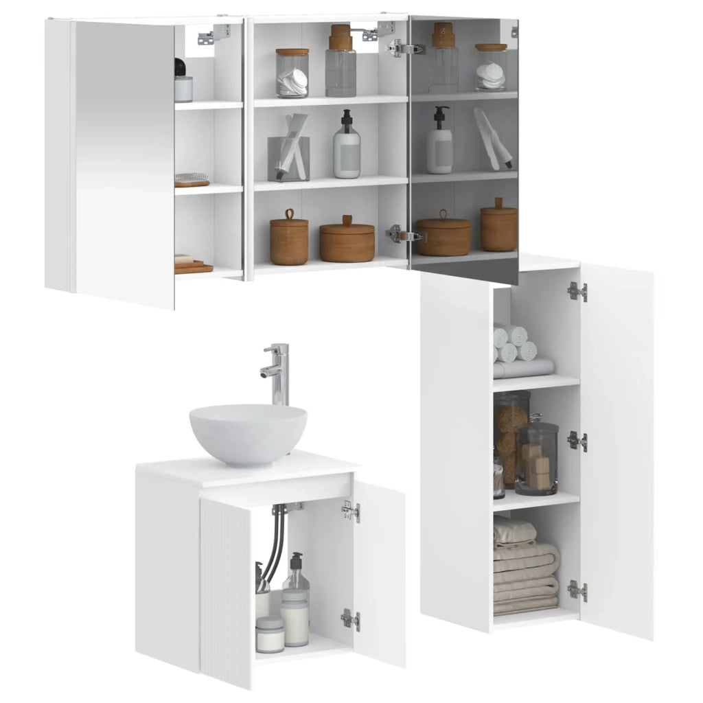 Set di mobili per il bagno 4 pcs Bianco 3407423