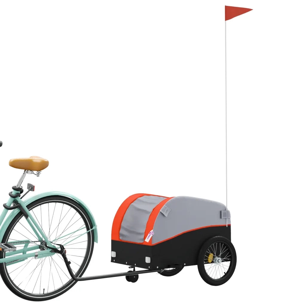 Rimorchio da Bici Nero e Arancione 30 kg in Ferro CFW8500395