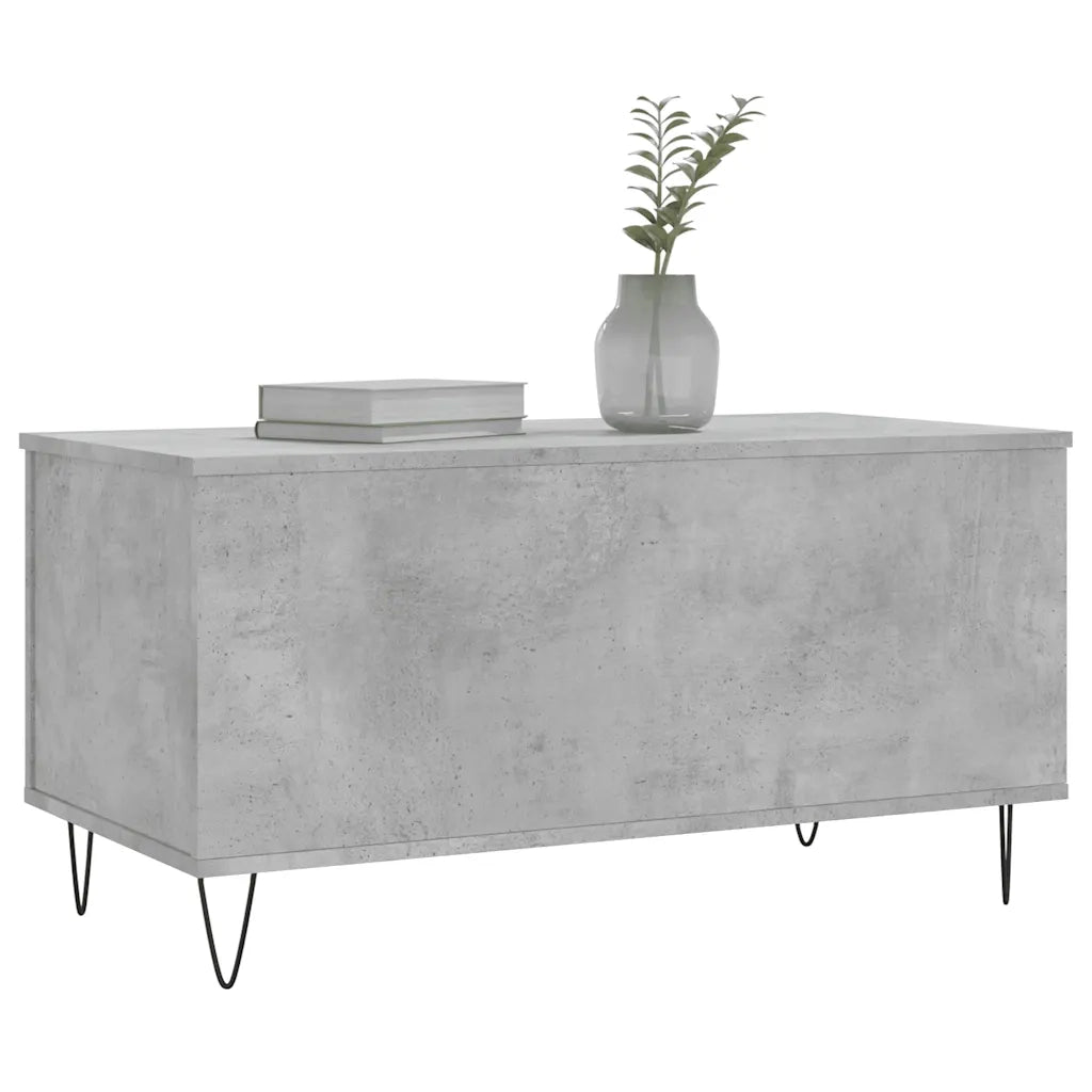 Tavolino Salotto Grigio Cemento 90x44,5x45 cm Legno Multistrato 830976