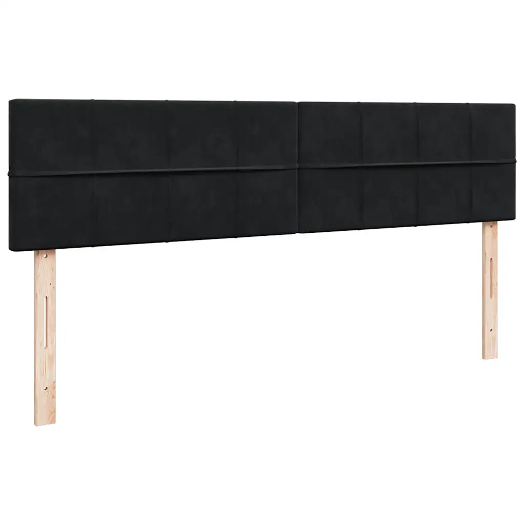 Struttura Letto Pouf con Materassi Nero 180x200 cm in Velluto 3312076