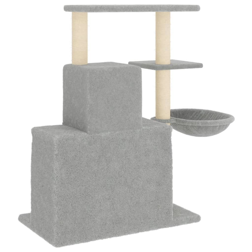 Tiragraffi per gatti torre per arrampicata giocattolo piattaforma per arrampicata con tiragraffi in sisal leggero 83 cm grigio 02_0022622
