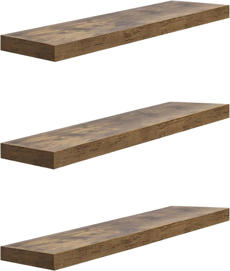 Mensola da Parete, Mensola da Muro, Legno MDF, Set di 3, per Cucina, Bagno, Soggiorno, ECC