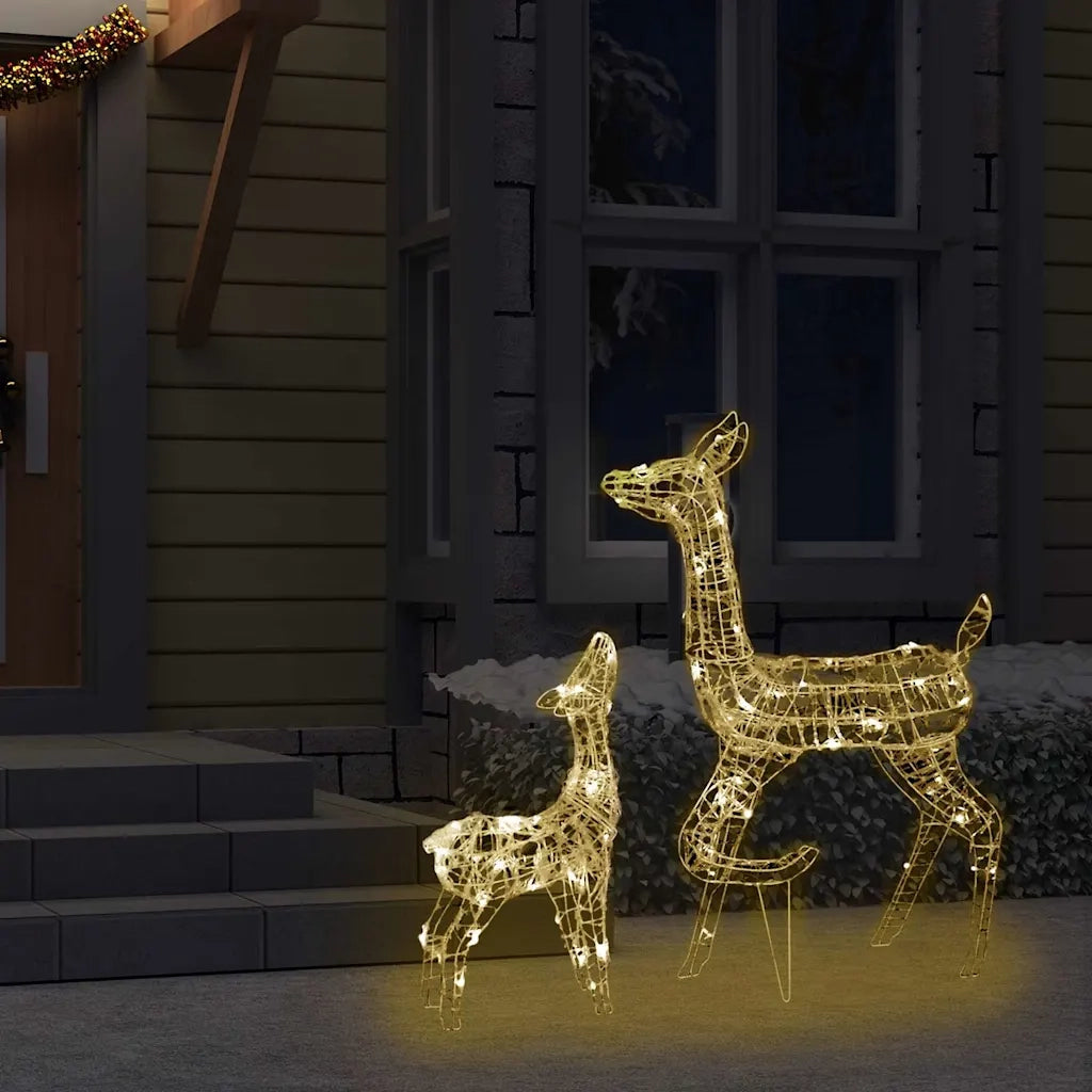 Famiglia di Renne di Natale 160 LED Bianco Caldo in Acrilico CFW5141196