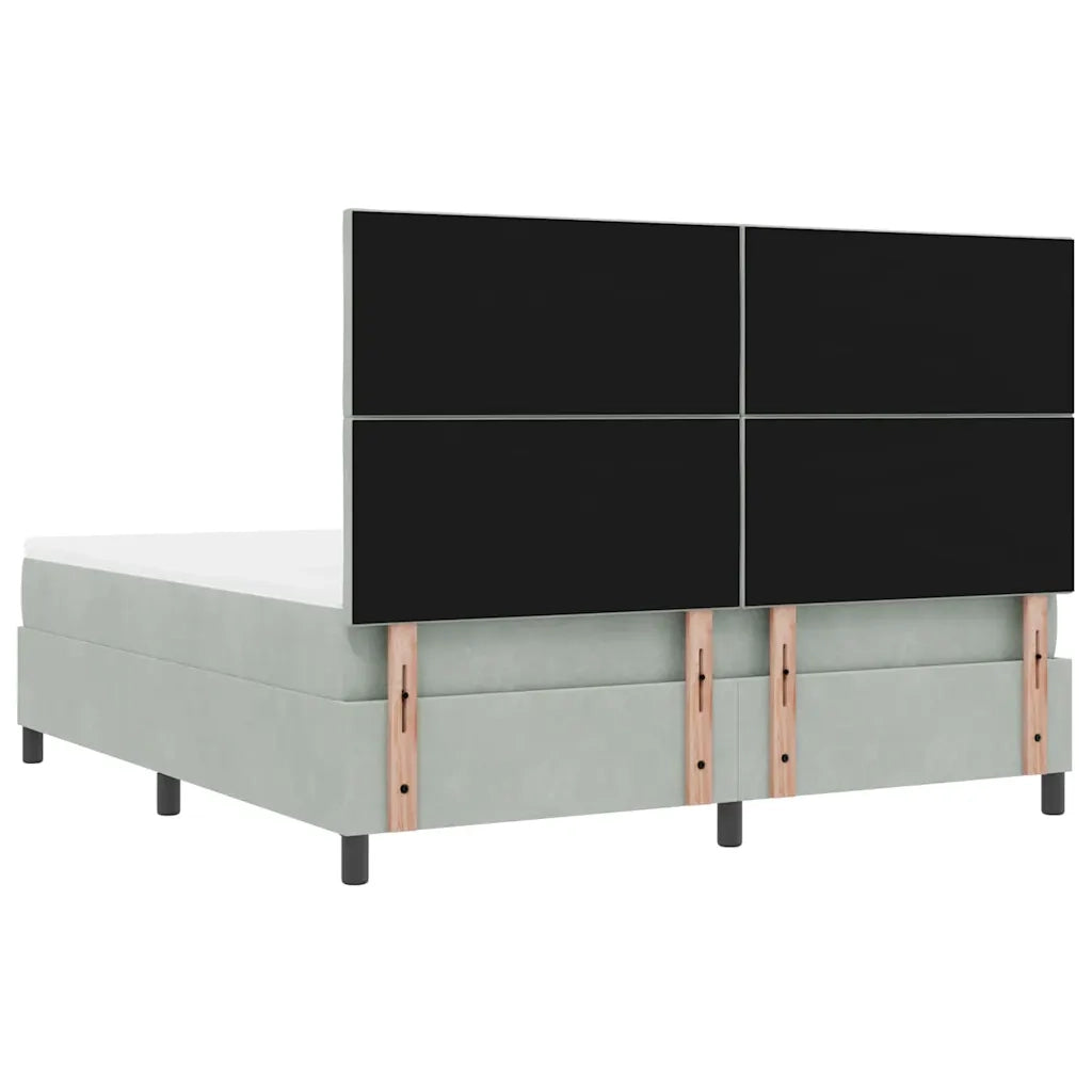 Letto a molle con testiera Grigio chiaro 200 x 180 cm Velluto 3344594