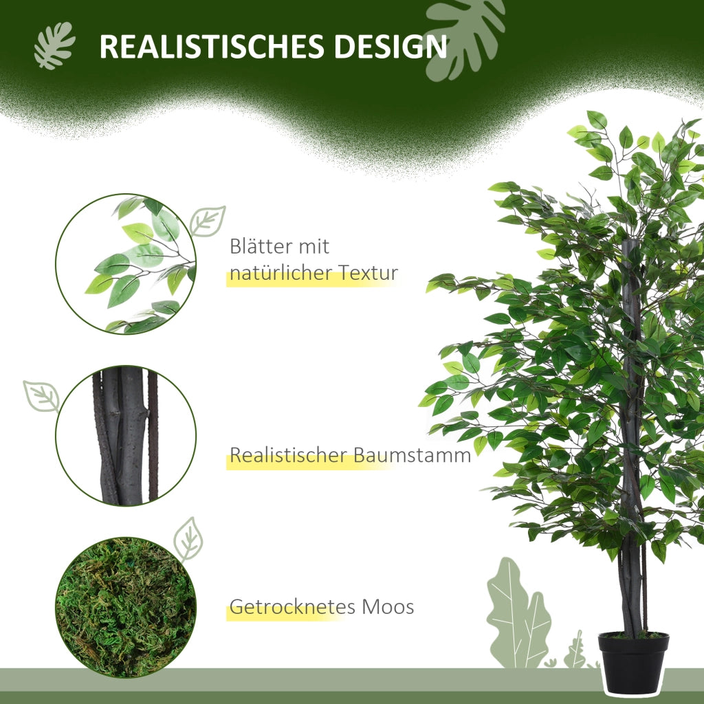 Albero Finto Ficus Grande 145 cm ¨C Minimal ¨C Plastica Verde