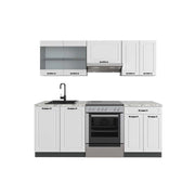 Vicco Cucina componibile Bianco casa di campagna/antracite 200 cm , PL Marmo