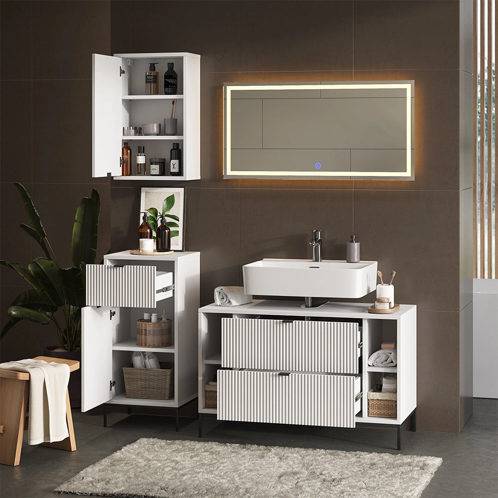 Vicco Set di mobili da bagno Bianco 4 parti