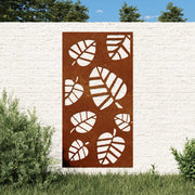 Decorazione Muro da Giardino 105x55 cm Foglia Acciaio Cortencod mxl 106675