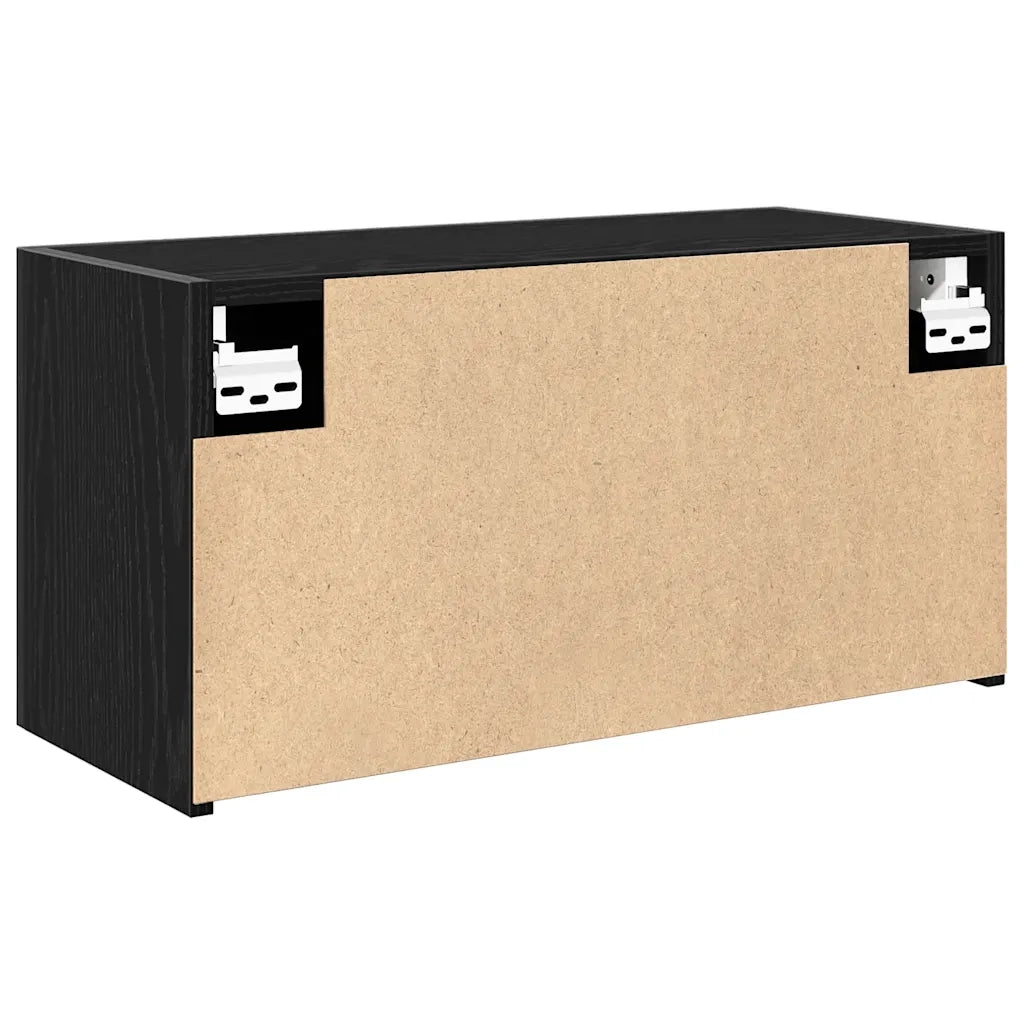 Mobile da Bagno a Parete Nero 60x25x30 cm in Legno Multistrato 860059