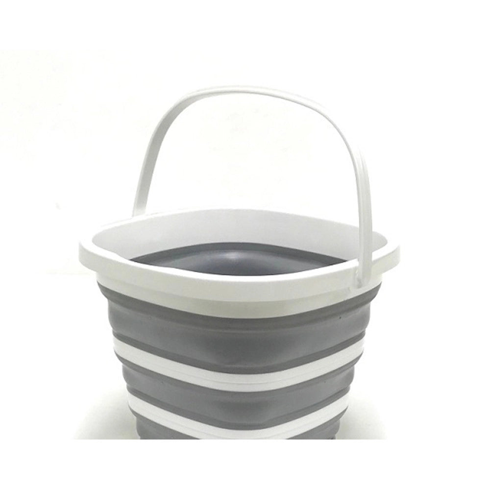 Trade Shop - Secchio Quadrato Pieghevole Da 7,5 Lt Con Maniglie Multifunzionale Portatile Salvaspazio -