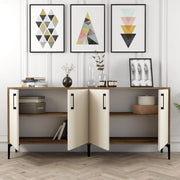 Madia Pollein, Credenza 2 Ripiani, 180x35x78h cm Bianco Crema