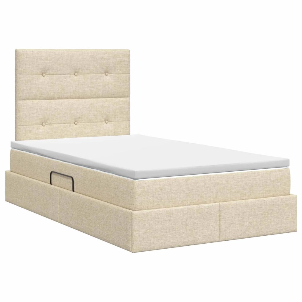 Letto con contenitore e materasso Crema 120 x 200 cm Tessuto 3459499