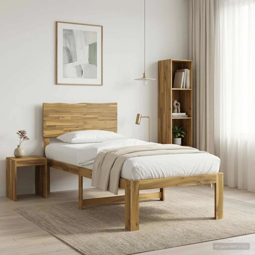 Letto Singolo con Testiera ROSTOCK Bianco 100 x 200 cm 903334
