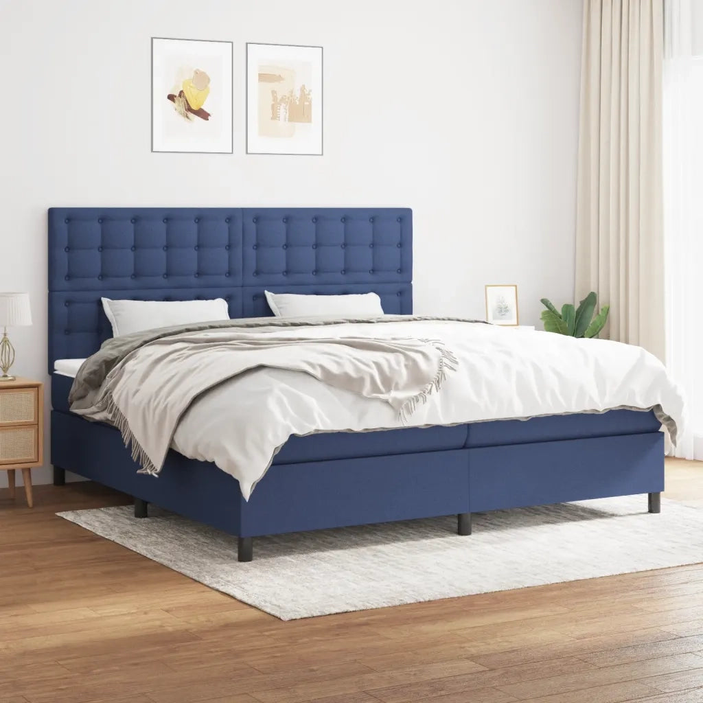Giroletto a Molle con Materasso Blu 200x200 cm in Tessuto cod mxl 34238