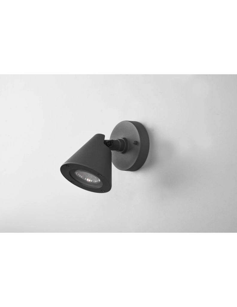 Faretto Da Giardino Spot Cono Orientabile Nero Kaveri Trio Lighting