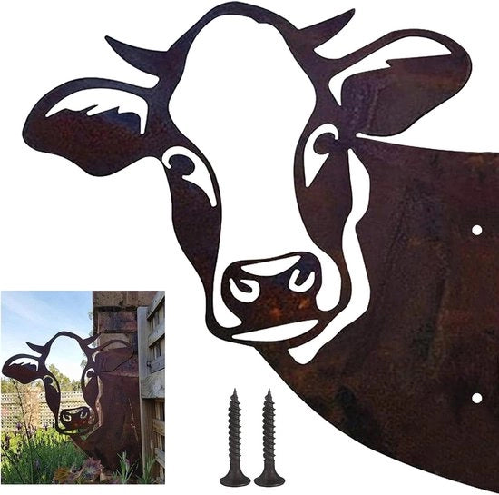 Decorazione di un Bue di Metallo Ruggine - Ornamenti Decorativi per Giardino e Azienda Agricola