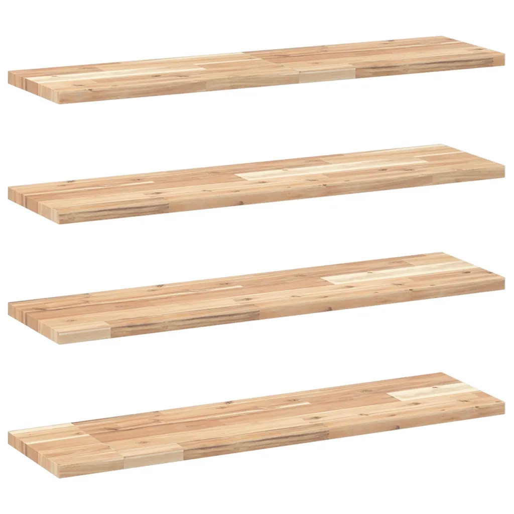 vidaXL Mensole da Parete 4 pz 100x20x2 cm Legno Acacia Non Trattato