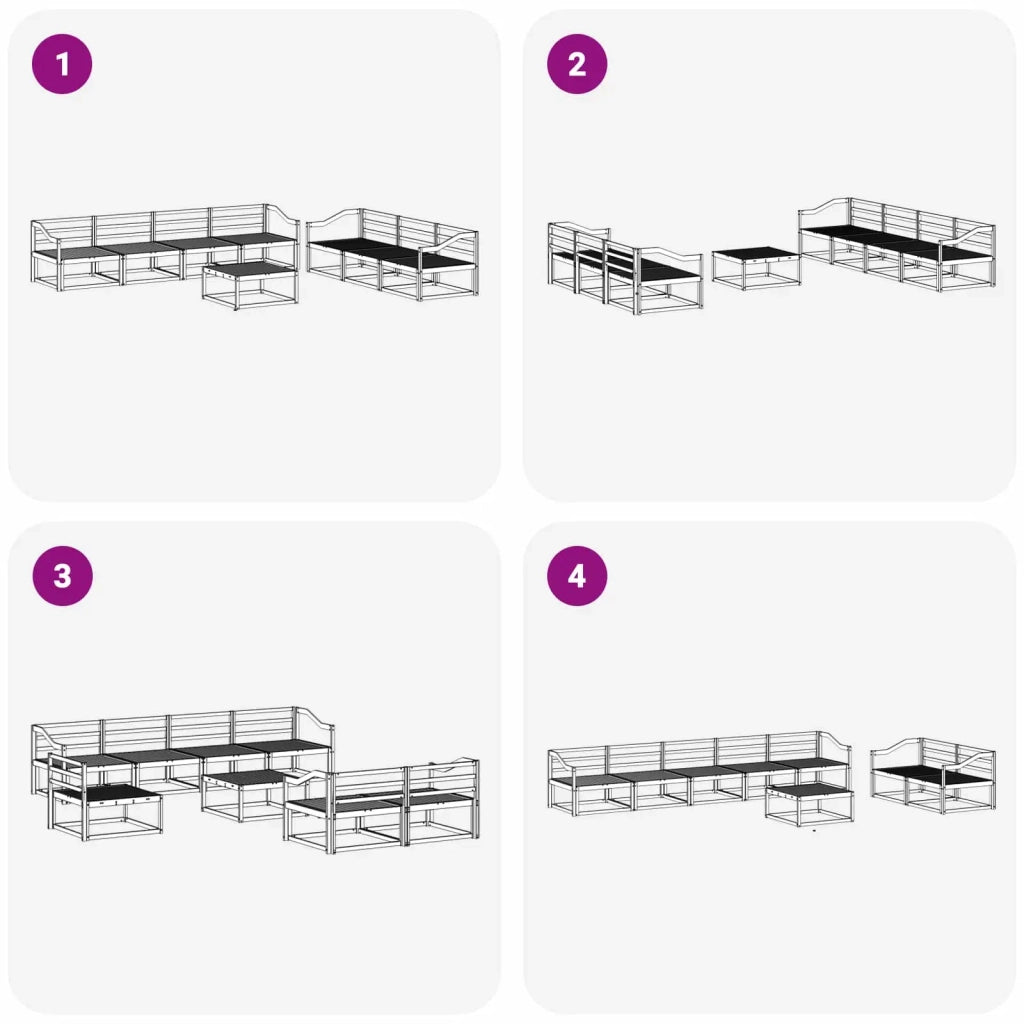Set di divani da esterno 8 pcs Bianco 3386178