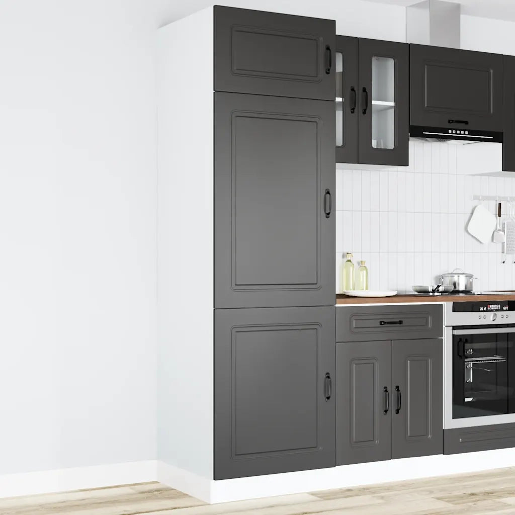 Armadio da Cucina Kalmar Nero in Legno Multistrato