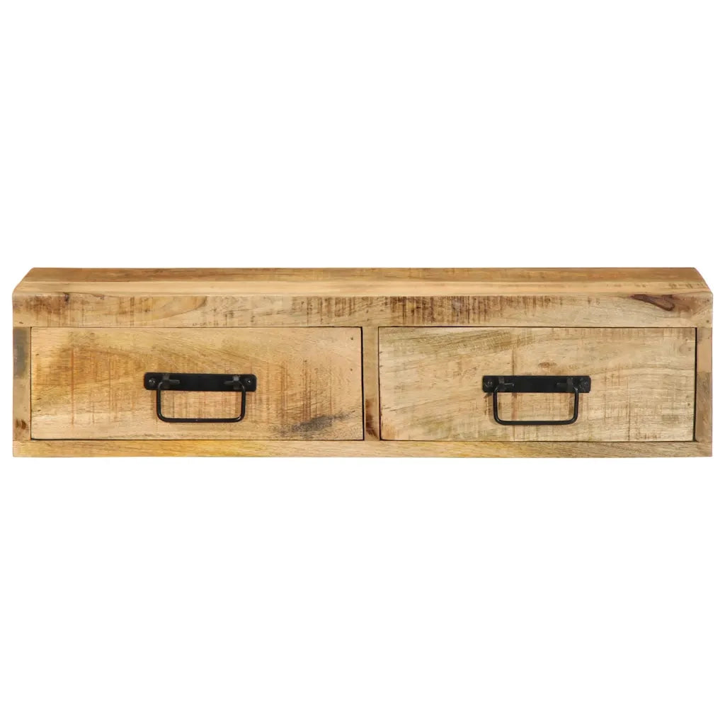 Mobile TV a Parete 80x30x19 cm Legno Grezzo Massello di Mango 4017461
