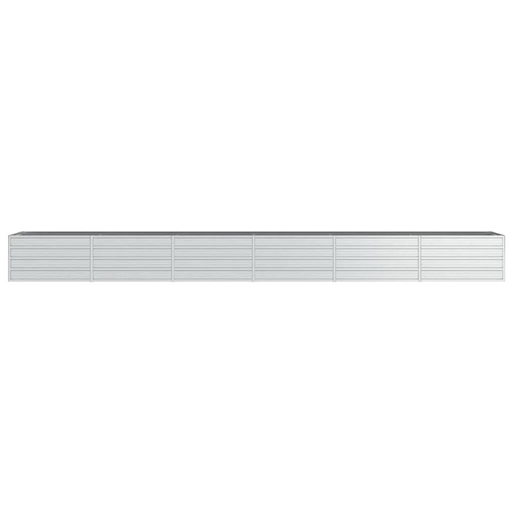 Fioriera rialzata per piante fiori patio giardino 480 x 80 x 45 cm acciaio zincato argento 02_0039452