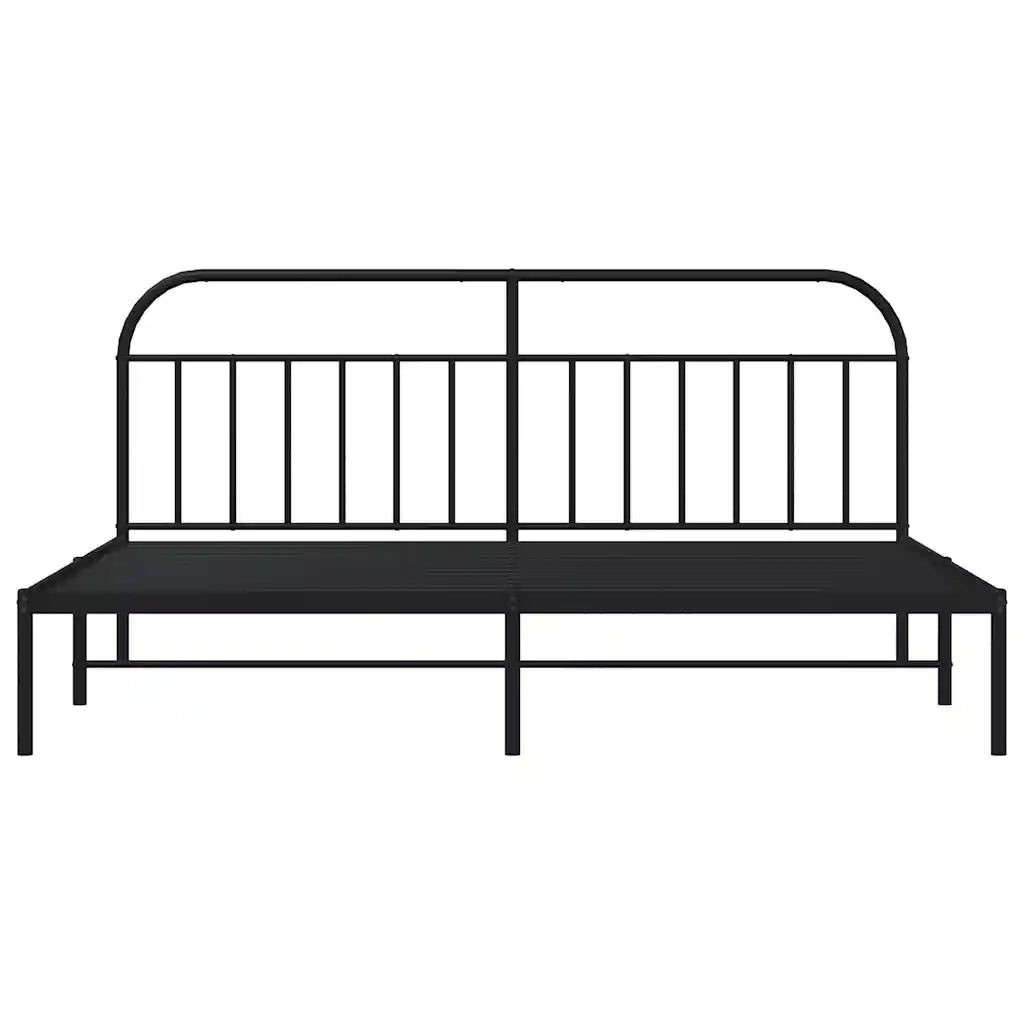 Giroletto con Testiera-Struttura Letto con testiera in Metallo Nero 193x203 cm 413098