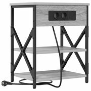 Comodino | Armadio da Notte | Mobiletto da notte con lo scaffale Grigio Sonoma 41 x 31 x 51 cm