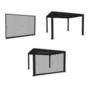 KIT VETRO 10MM 369XH235CM PROFILI GRIGIO RAL 7016 PER PERGOLA BIOCLIMATICA