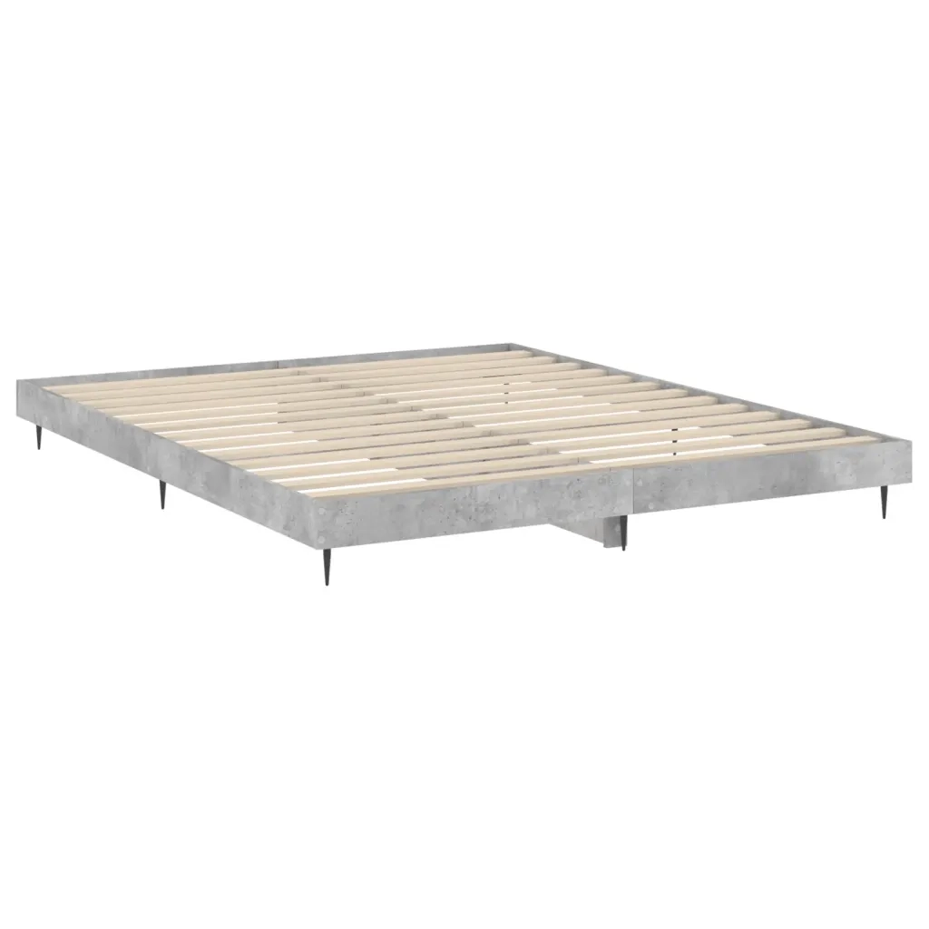 Giroletto-Struttura Letto Grigio Cemento 160x200 cm in Legno Multistrato 785827