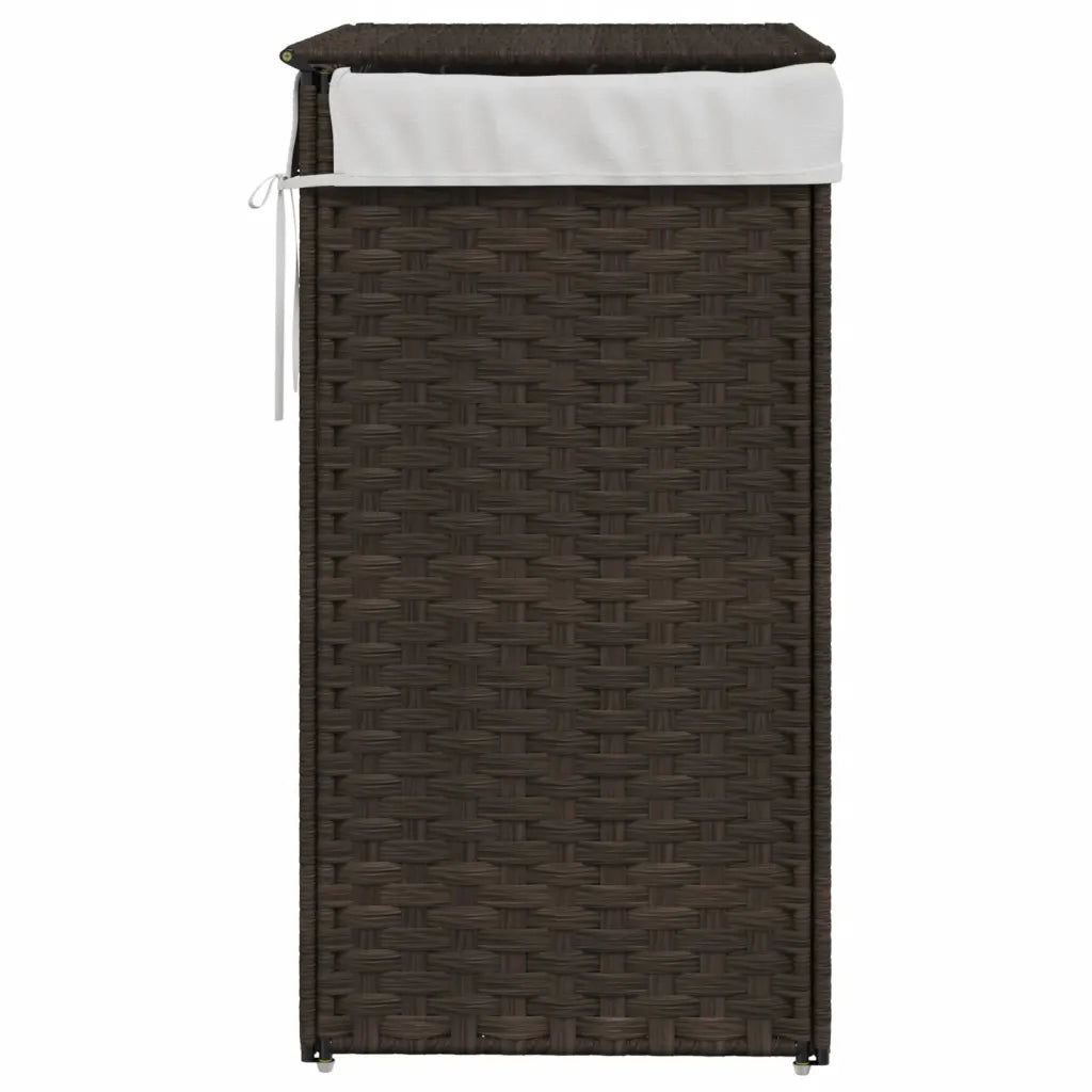 Cesto Biancheria Coperchio Marrone Scuro 46x33x60 cm Polyrattan CFW3388038
